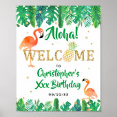 Tropisch zomerstrand Luau Boys Birthday Welkom Poster (Voorkant)