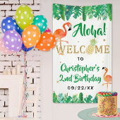 Tropisch zomerstrand Luau Boys Birthday Welkom Spandoek