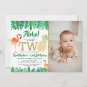 Tropisch zomerstrand Luau Boys Foto 2e verjaardag Kaart (Voorkant)