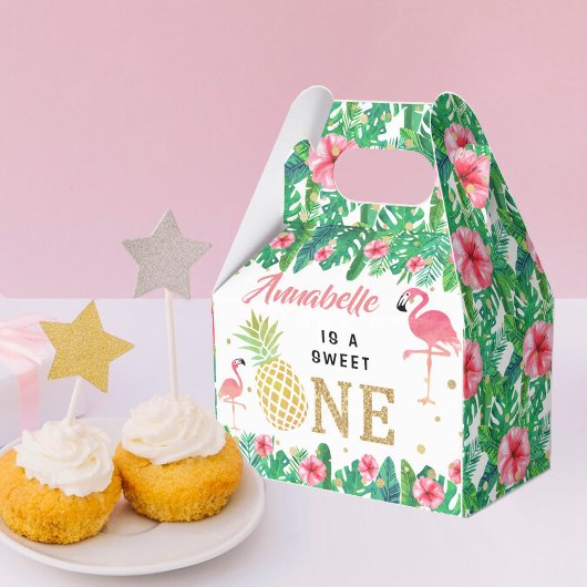 Tropisch zomerstrand Luau Girls 1ste verjaardag Bedankdoosjes