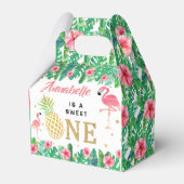 Tropisch zomerstrand Luau Girls 1ste verjaardag Bedankdoosjes (Voorkant Zijde)