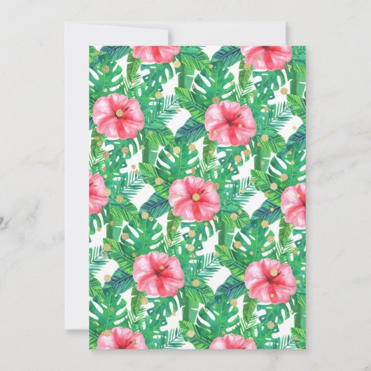 Tropisch zomerstrand Luau Girls 1ste verjaardag Bedankkaart (Achterkant)