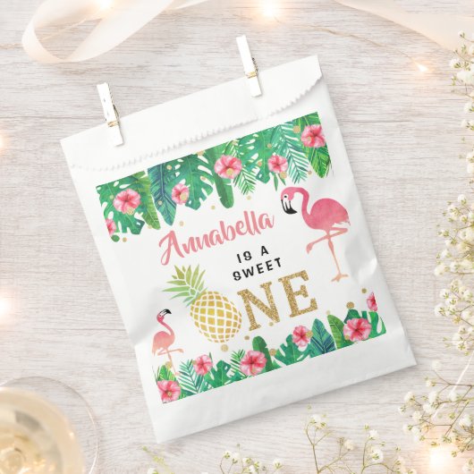 Tropisch zomerstrand Luau Girls 1ste verjaardag Bedankzakje (Geknipt)
