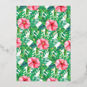 Tropisch zomerstrand Luau Girls 1ste verjaardag Folie Uitnodiging (Achterkant)