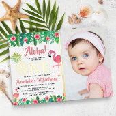 Tropisch zomerstrand Luau Girls 1ste verjaardag Re Folie Uitnodiging