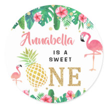 Tropisch zomerstrand Luau Girls 1ste verjaardag