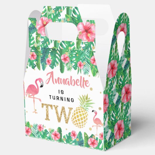 Tropisch zomerstrand Luau Girls 2e verjaardag Bedankdoosjes (Geopend)