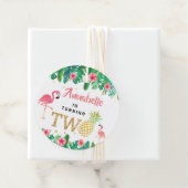 Tropisch zomerstrand Luau Girls 2e verjaardag Bedankjes Labels (In situ)