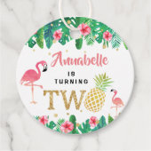 Tropisch zomerstrand Luau Girls 2e verjaardag Bedankjes Labels (Voorkant)