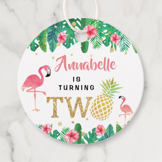 Tropisch zomerstrand Luau Girls 2e verjaardag Bedankjes Labels (Voorkant)