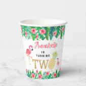Tropisch zomerstrand Luau Girls 2e verjaardag Papieren Bekers (Achterkant)