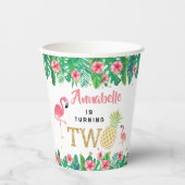 Tropisch zomerstrand Luau Girls 2e verjaardag Papieren Bekers (Voorkant)