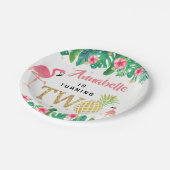 Tropisch zomerstrand Luau Girls 2e verjaardag Papieren Bordje (Gekanteld)