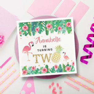 Tropisch zomerstrand Luau Girls 2e verjaardag Servet