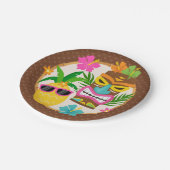 Tropisch zomerstrand Luau Verjaardag Papieren Bordje (Gekanteld)