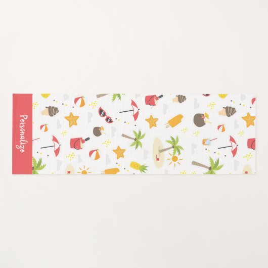 Tropisch zomerstrand Zen Yoga gepersonaliseerd Yogamat (Voorkant (horizontaal))