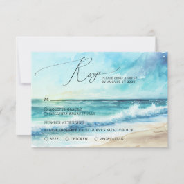 Tropisch zomerstrandhuwelijk RSVP kaartje