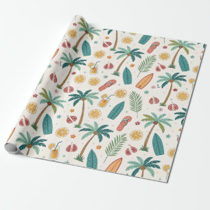 Tropisch zomerstrandpatroon (1) cadeaupapier
