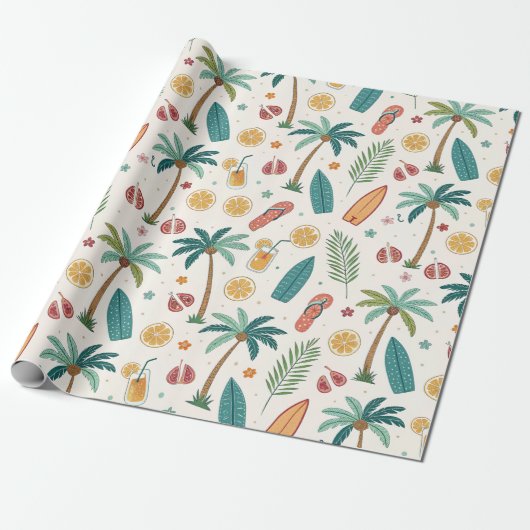 Tropisch zomerstrandpatroon (1) cadeaupapier (Uitgerold)