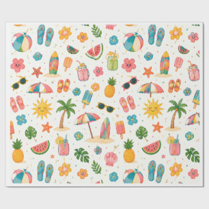 Tropisch zomerstrandpatroon inpakpapier