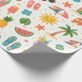 Tropisch zomerstrandpatroon inpakpapier (Hoek)