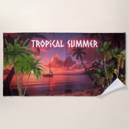 Tropisch zomervakantieseizoen strandlaken