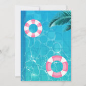 Tropisch zomerzwembadfeestje kaart (Achterkant)