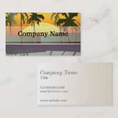 Tropisch zonnelandschap, palmbomen visitekaartje (Voorkant / Achterkant)