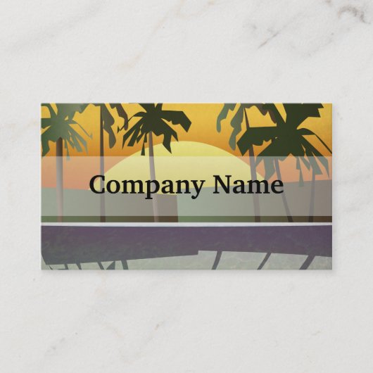 Tropisch zonnelandschap, palmbomen visitekaartje (Voorkant)