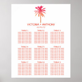 Tropisch zonnepalm Beach Weddenstabel Plan Poster