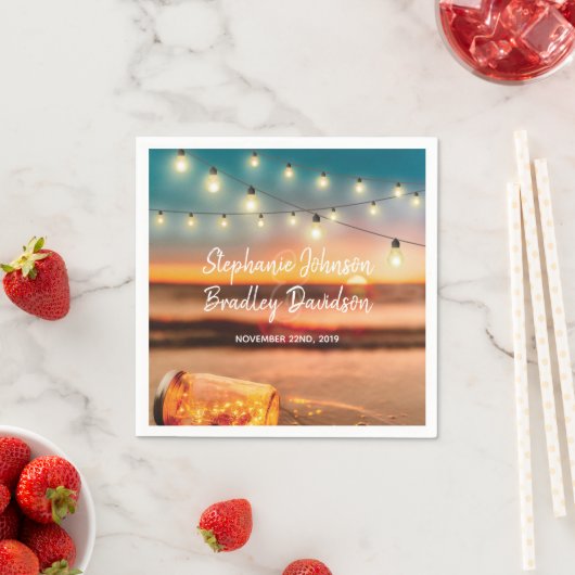 Tropisch zonneschijn Beach Mason Jar Lights Weddin Servetten (Insitu)