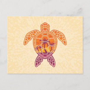 Tropisch zonneschijnschildpad voor Zee Aankondigingskaart