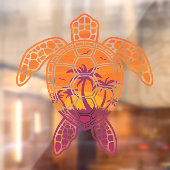 Tropisch zonneschijnschildpad voor Zee Raamsticker (Vel 2)