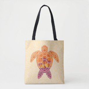 Tropisch zonneschijnschildpad voor Zee Tote Bag