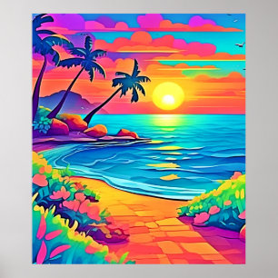 Tropisch zonnestrand poster