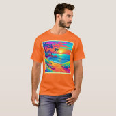 Tropisch zonnestrand t-shirt (Voorkant volledig)