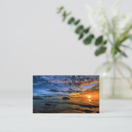 Tropisch zonnestrand visitekaartje (Staand voorkant)