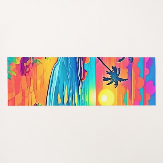 Tropisch zonnestrand yogamat (Achterkant (horizontaal))