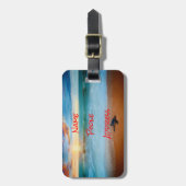 Tropisch zonnig Zee Schorst Sandy Beach Bagagelabel (Voorkant verticaal)