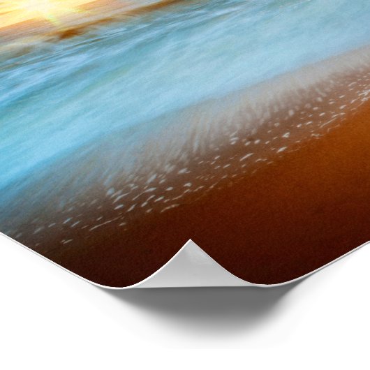 Tropisch zonnig Zee Schorst Sandy Beach Poster (Hoek)