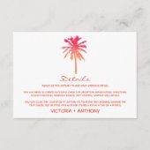 Tropisch zonsonderdpalm Beach Weddenschap Detail Informatiekaartje (Voorkant)