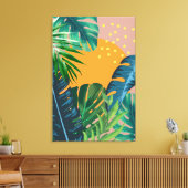 Tropisch zonsondergang landschap Jungle Abstract Canvas Afdruk (Insitu (Woonkamer))