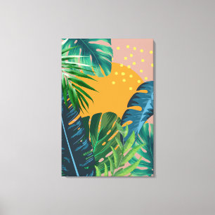 Tropisch zonsondergang landschap Jungle Abstract Canvas Afdruk