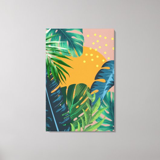 Tropisch zonsondergang landschap Jungle Abstract Canvas Afdruk (Voorkant)