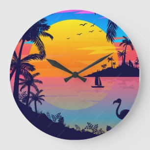 Tropisch Zonsondergang Paradijs Grote Klok