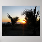 Tropisch Zonsondergang Silhouet Poster (Voorkant)