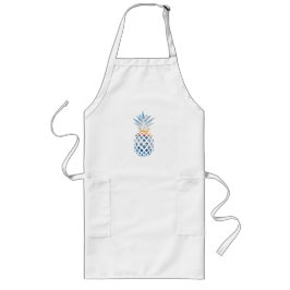 Tropisch Zonsondergang Strand Ananas Thema Verjaar Lang Schort