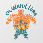Tropisch Zonsondergang Zeeschildpad Ontwerp Op Eil Raamsticker (Vel)