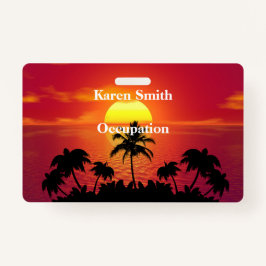 Tropisch zonsonderstel badge