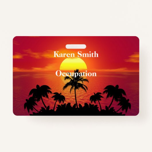 Tropisch zonsonderstel badge (Voorkant)